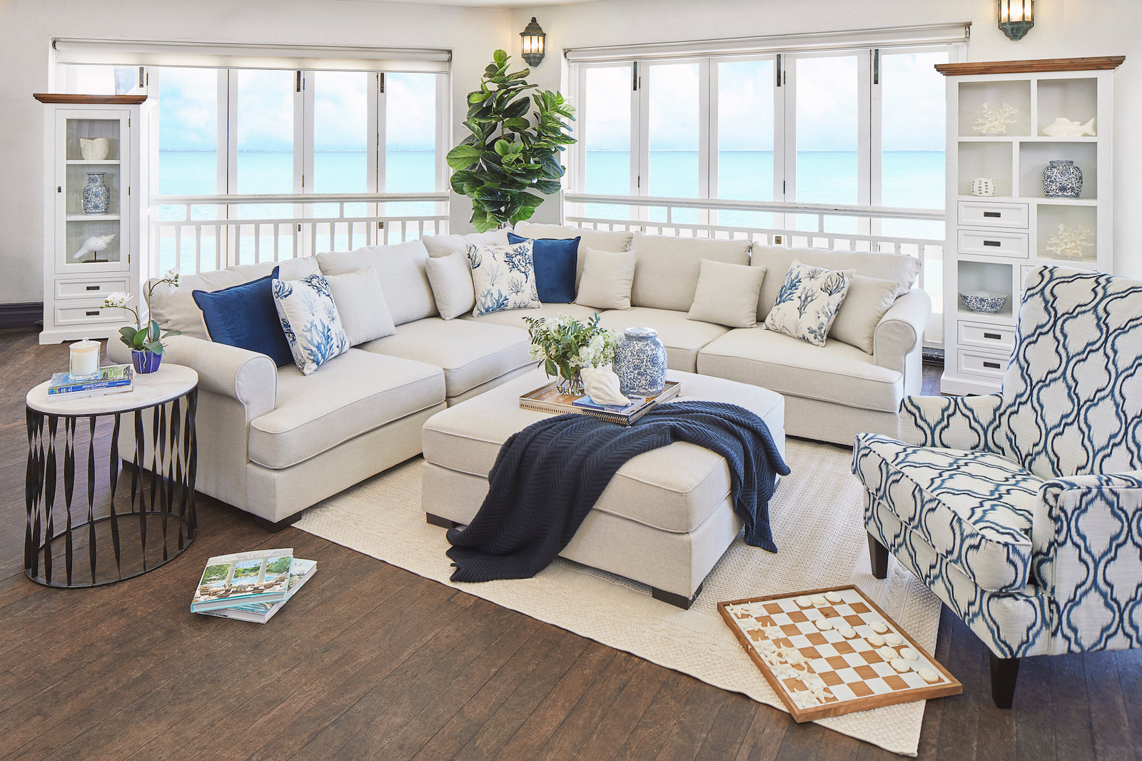 Buy Hampton Style Corner Lounge in Perth Osborne Park Joondalup WA The Furniture Gallery