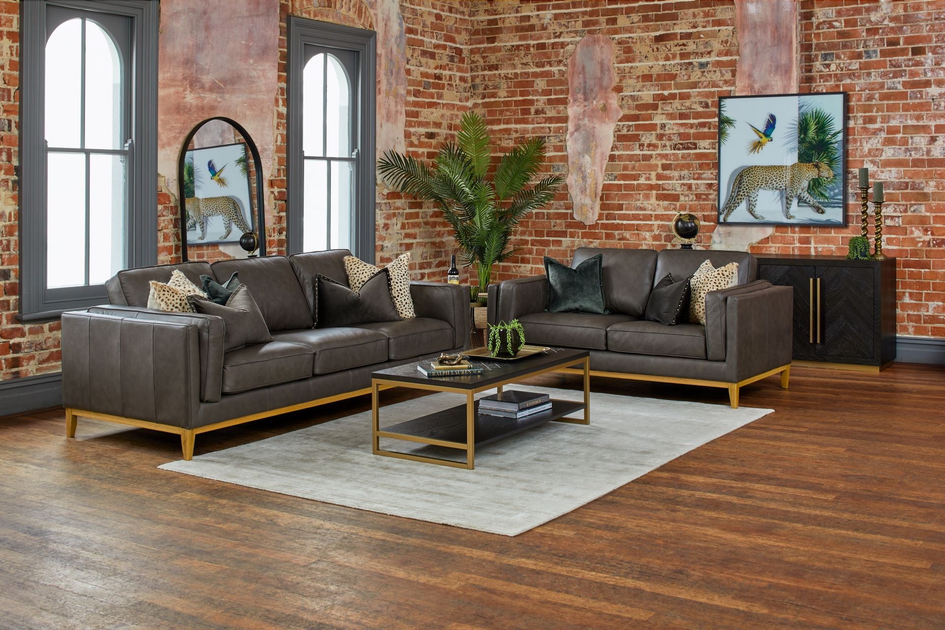 Buy Grey Ultimo 2 Seater Leather Sofa Lounge in Perth, Osborne Park