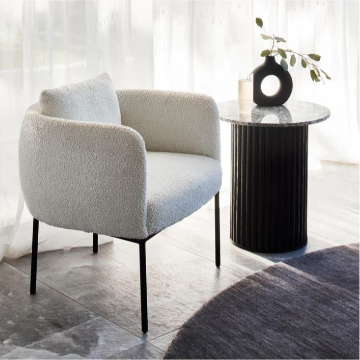 Buy Adeline Round Black Marble Side Table in Perth, Osborne Park, Joondalup WA The Furniture