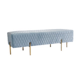 Coco Quilted Ottoman - Blue Grey