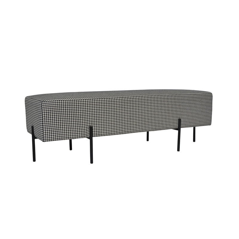 Coco Quilted Ottoman - Houndstooth