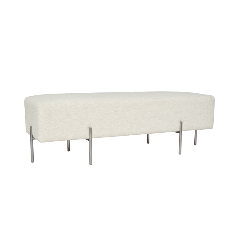 Coco Quilted Ottoman - Textured Pearl