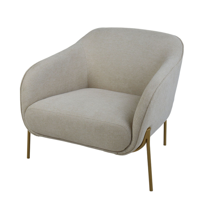 Curved Arm Chair with Brass Leg