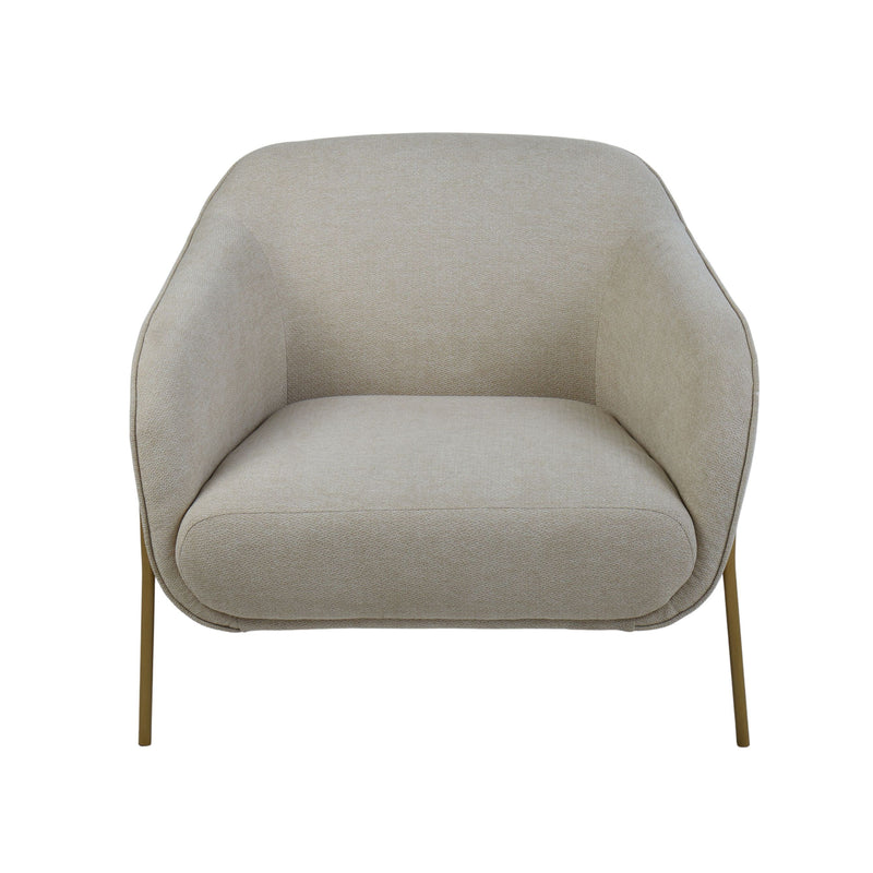 Curved Arm Chair with Brass Leg