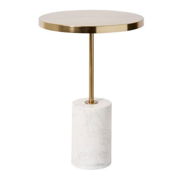 Kush Side Table - White & Gold