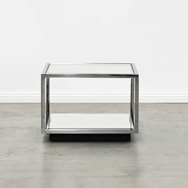 Black and deals chrome side table