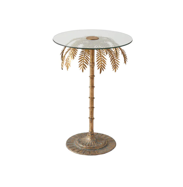 Palm Tree Side Table - Gold