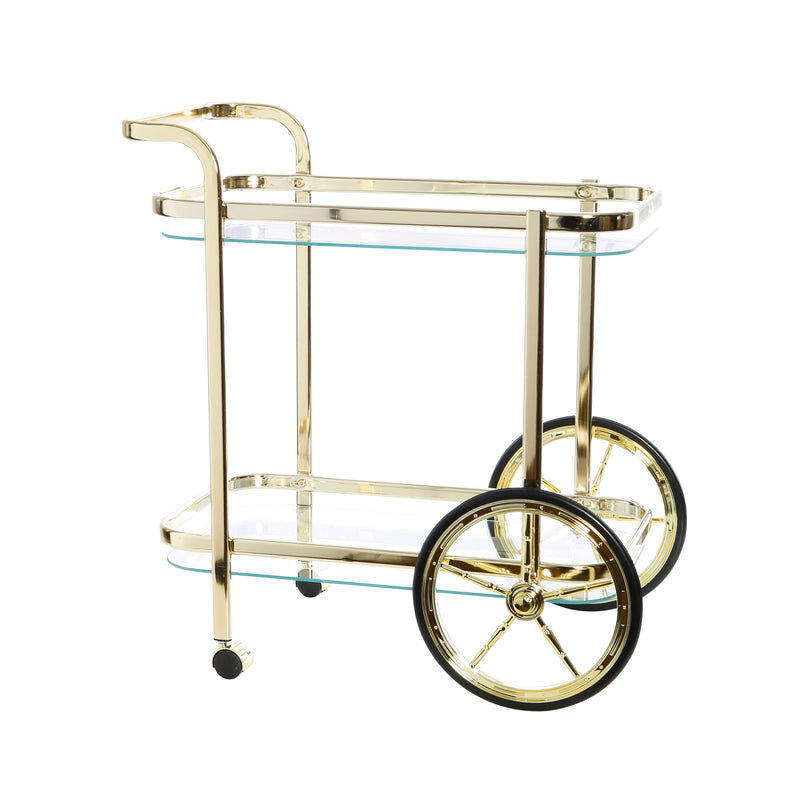 Jones Glass Bar Cart - Gold