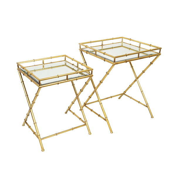 Richter Bamboo Iron Side Table Set of 2